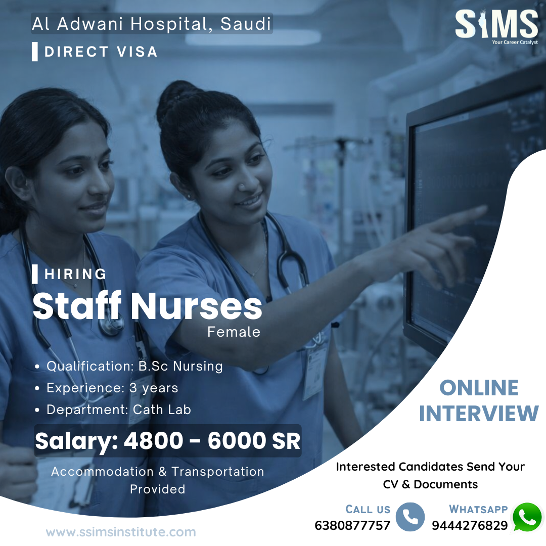 Female Staff Nurse – Cath Lab (Saudi Arabia) — Gulf job poster